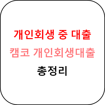  개인회생 중 추가 대출 3편 - 캠코 개인회생대출