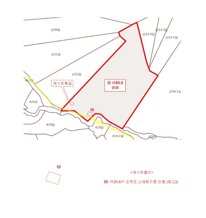 창원지방법원2022타경108158 지적 및 건물개황도