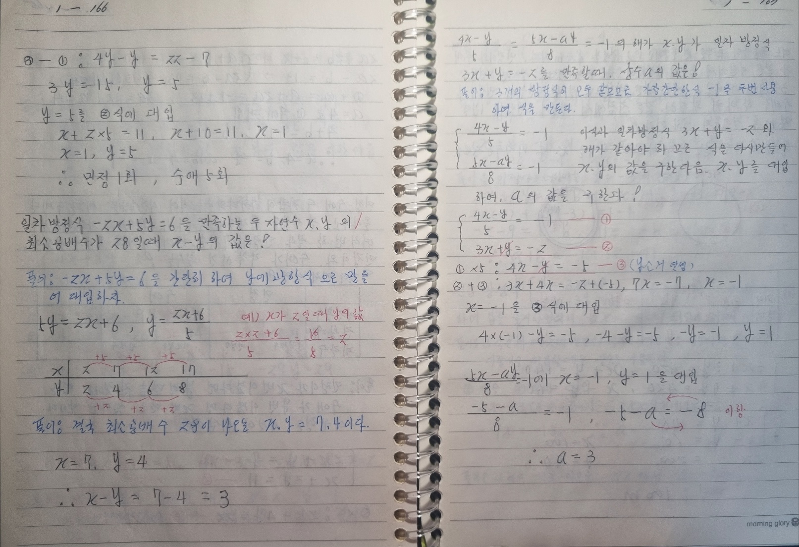 (다섯 번째 손글씨 사진 : 응용 문제)
