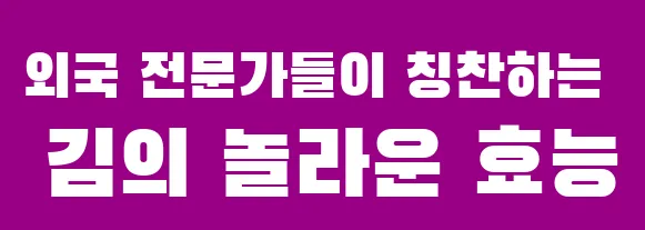 외국 전문가들이 칭찬하는 김의 놀라운 효능