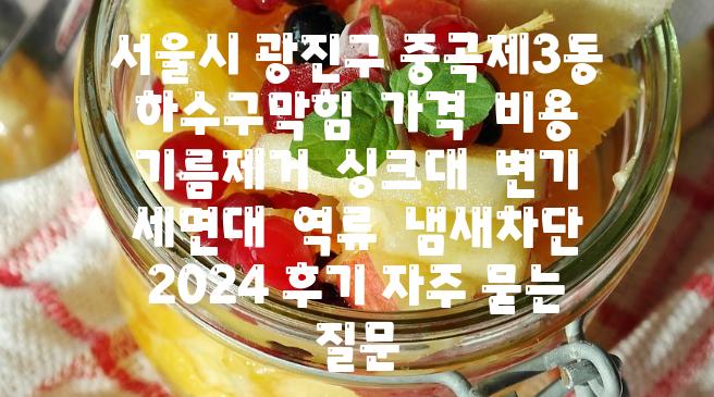 서울시 광진구 중곡제3동 하수구막힘  가격  비용  기름제거  싱크대  변기  세면대  역류  냄새차단  2024 후기 자주 묻는 질문