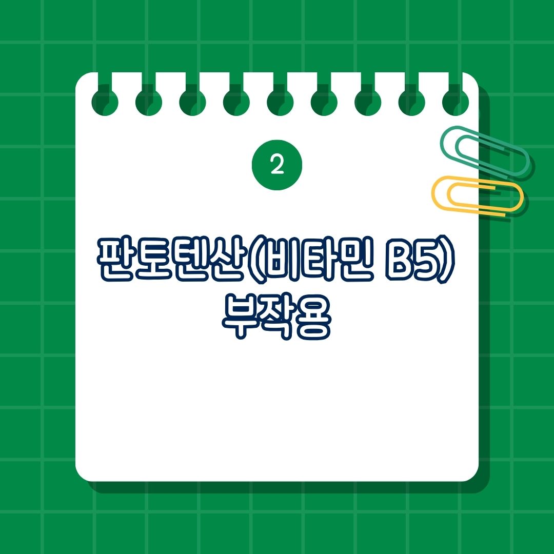 판토텐산, Pantothenic acid, 비타민B5, Vitamin B5, Vit B5 부작용