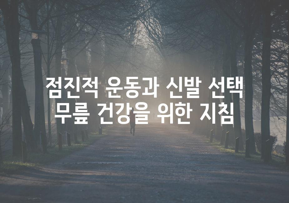 점진적 운동과 신발 선택 무릎 건강을 위한 지침