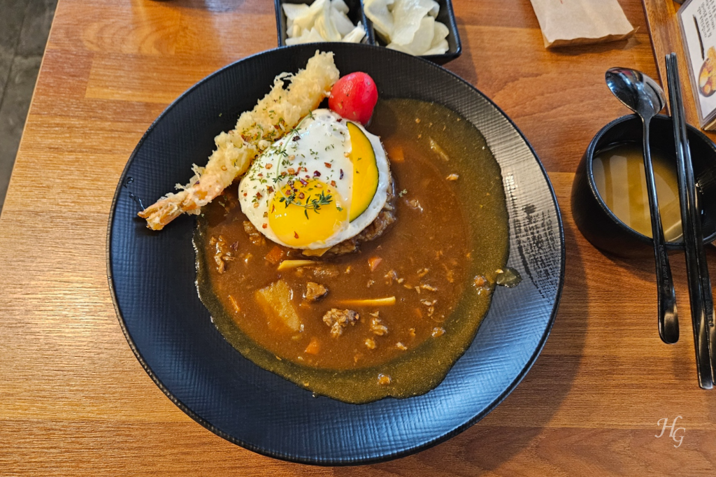 방학동 텐동 카레 맛집 햇살힐링식당 본점 소고기카레 새우튀김 추가