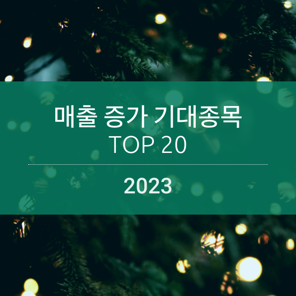 [2023] 내년 매출 증가 기대 종목 TOP 20