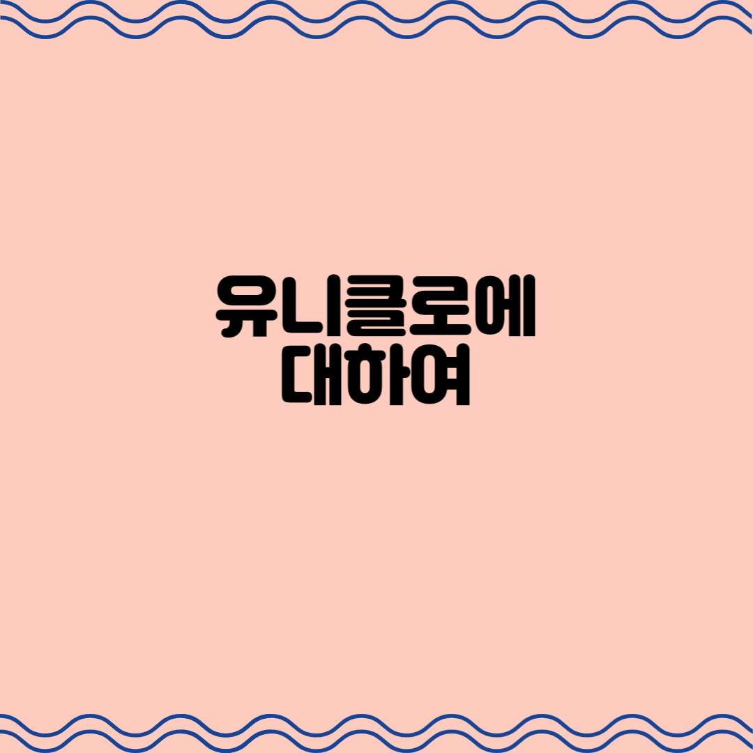  유니클로에 대하여