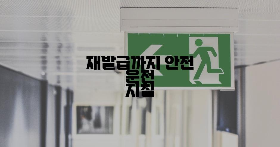재발급까지 안전 운전 지침