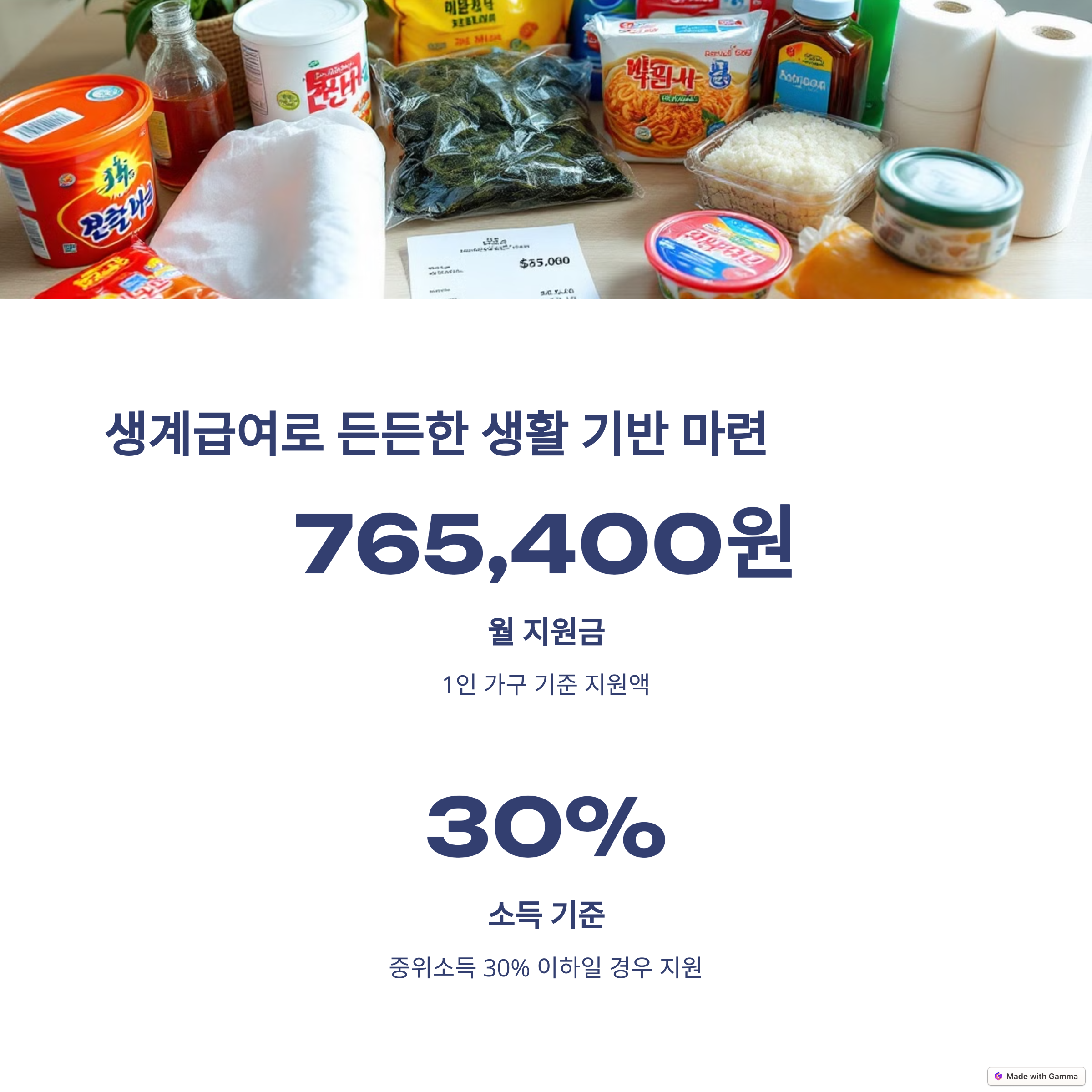 1인 가구 복지지원 - 지원금액