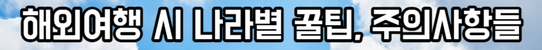 나라별 해외여행 갈 때 꿀팁&#44; 주의해야 할 사항들&#44; 벌금행동들