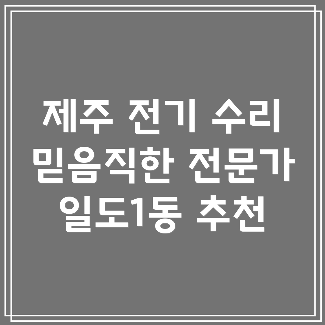 제주시 일도1동 전기 수리
