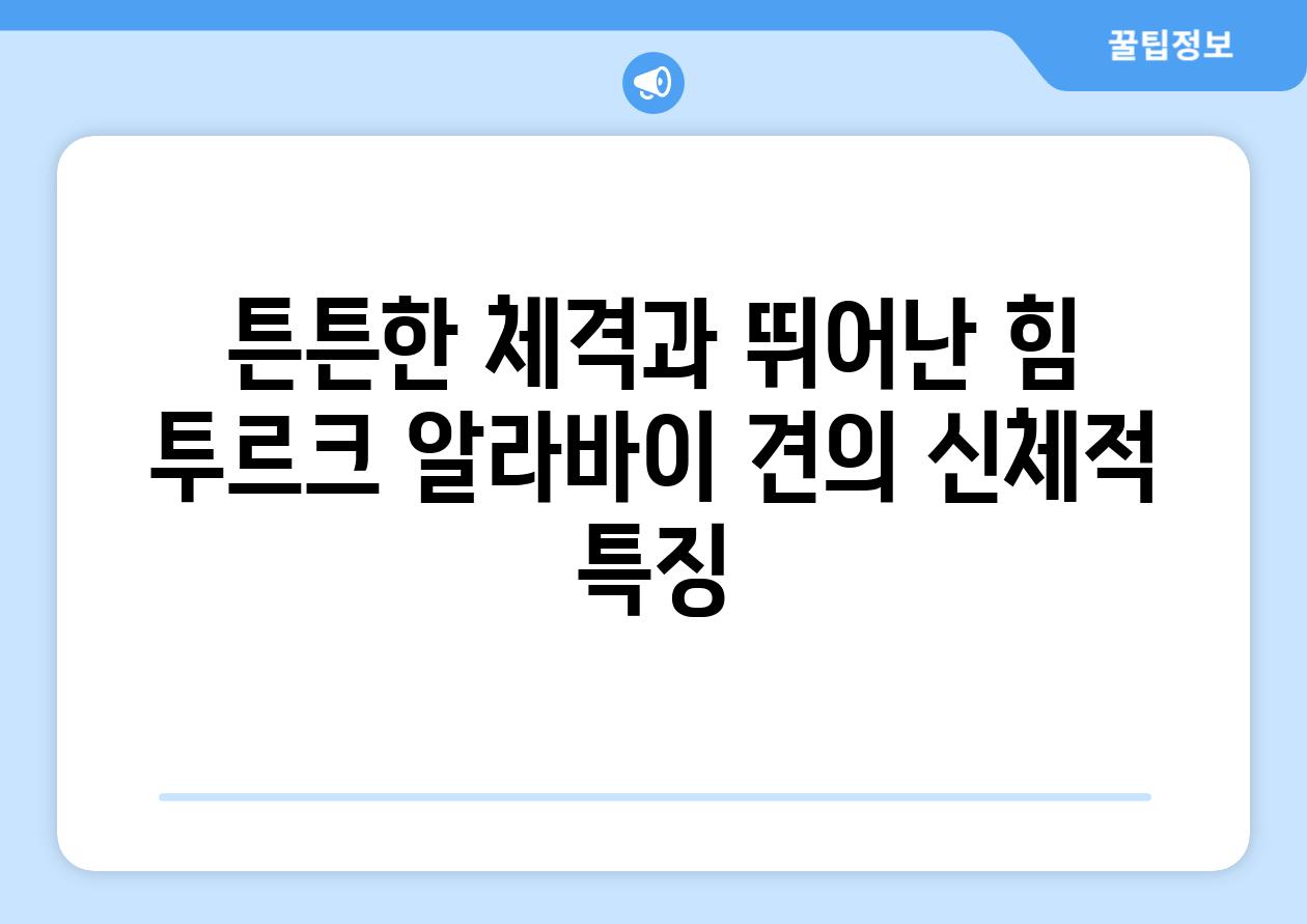 튼튼한 체격과 뛰어난 힘 투르크 알라바이 견의 신체적 특징