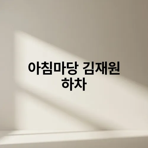 아침마당 김재원 하차