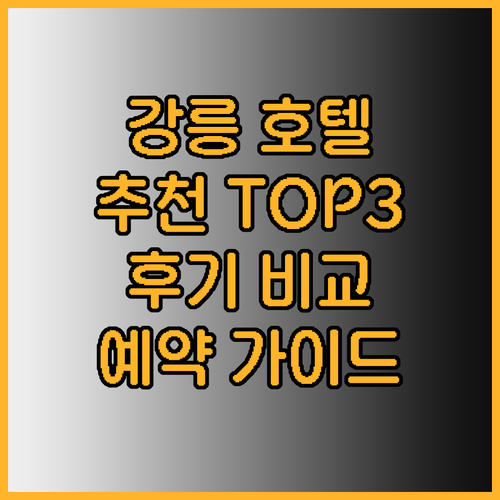 강릉 호텔 예약 고민 강릉관광호텔 동