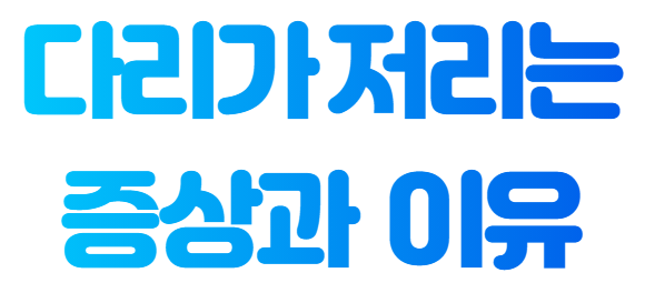  다리가 저리는 증상과 이유 완벽 정리