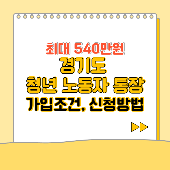  경기도 청년 노동자 통장 가입대상, 신청방법 총 정리