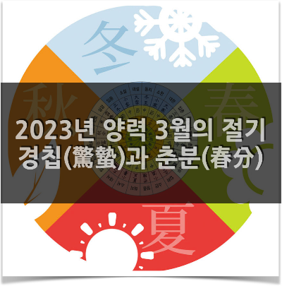  2023년 양력 3월의 절기 - 경칩(驚蟄)과 춘분(春分)