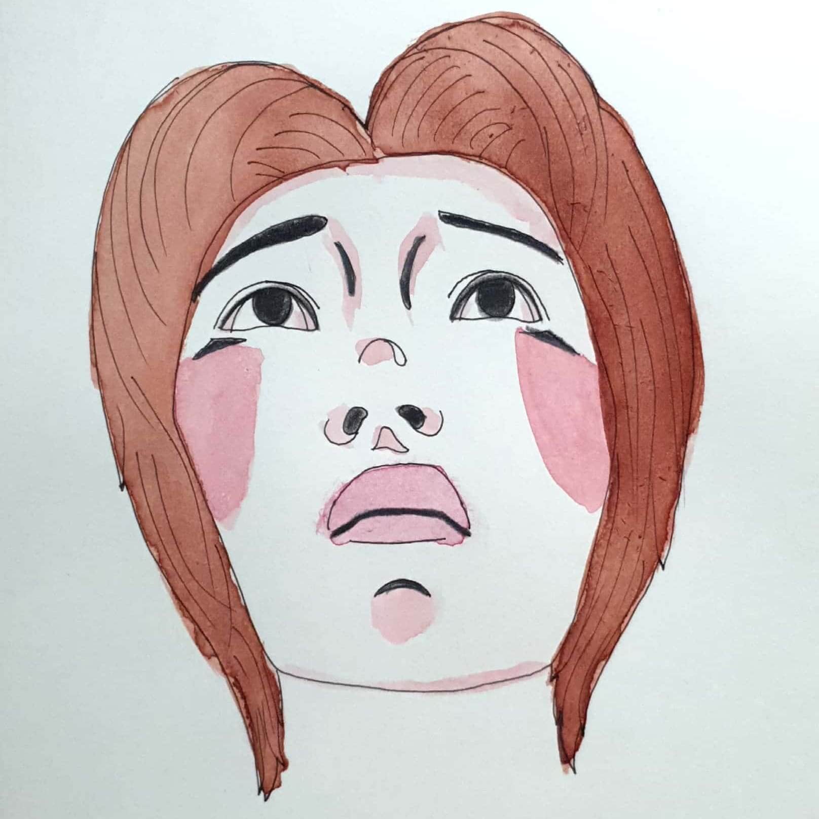  Sad 슬픔 / 일러스트레이션 그림 드로잉 / 인물화 그리기