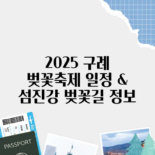 2025 구례 벚꽃축제 일정 & 섬진강 벚꽃길 정보