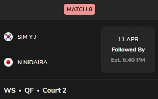 match schedule