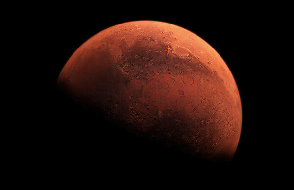 붉은 화성의 모습이다.