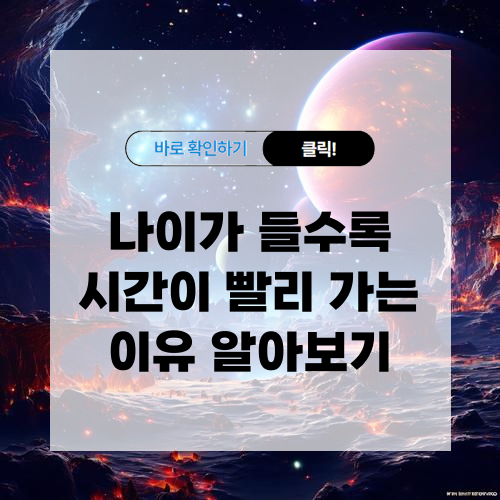 나이가 들수록 시간이 빨리 가는 이유 알아보기