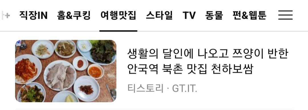 다음(daum) 모바일 여행맛집 카테고리 배너