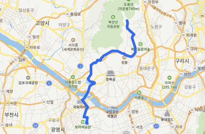  153번버스 노선, 시간표(덕성여대, 수유역, 미아역, 국민대, 연세대, 신촌역)