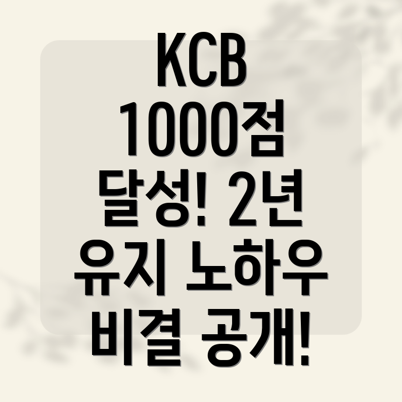 KCB 신용등급 관리