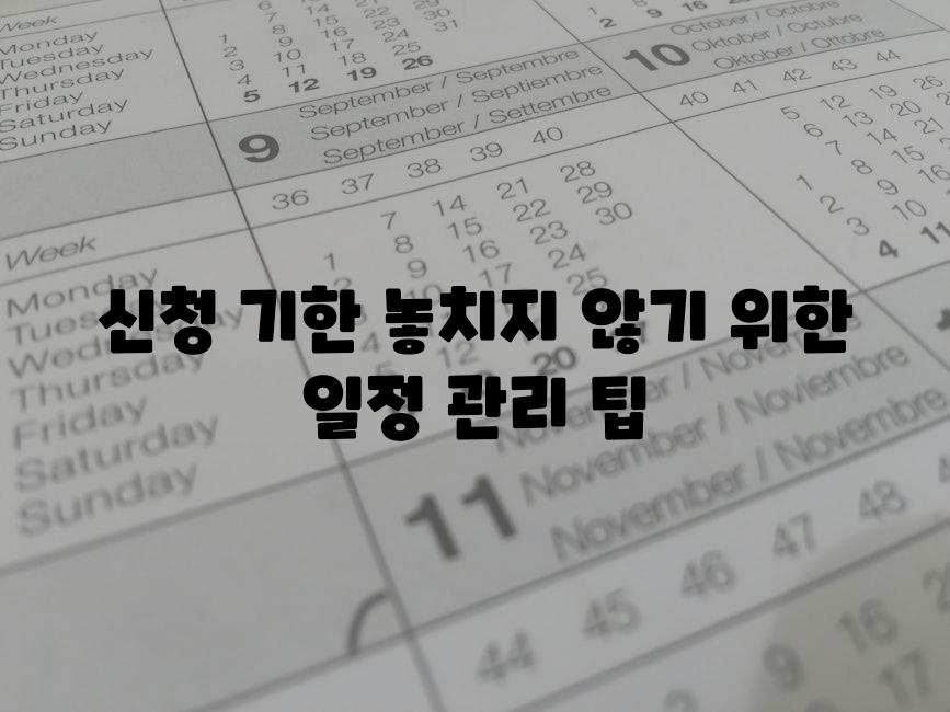 신청 기한 놓치지 않기 위한 일정 관리 팁