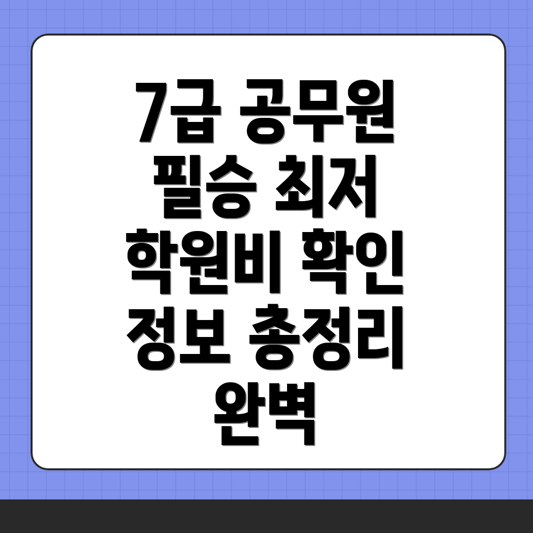 7급 공무원 학원 비용