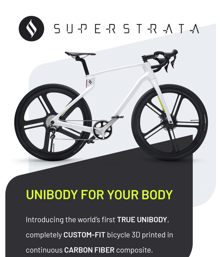  자전거 추천 - 세계 최초 3D 프린팅 Unibody 카본 파이버 (carbon fiber, 탄소섬유) 자전거/전기자전거 Superstrata Bike, EBike