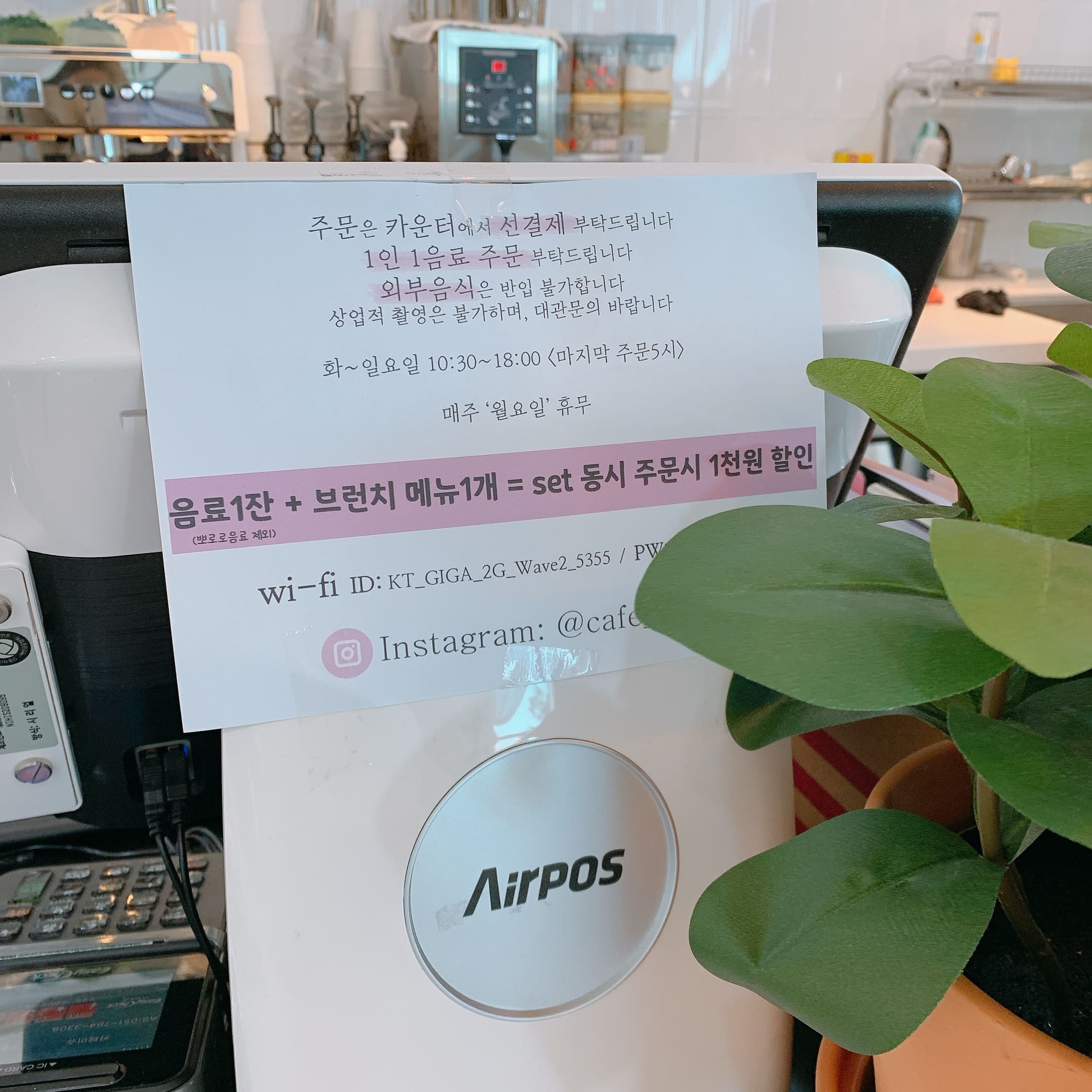 카페미슈 주문시 유의사항