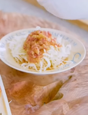 최화정 아침식사 식단 양배추 사과 올리브유 샐러드