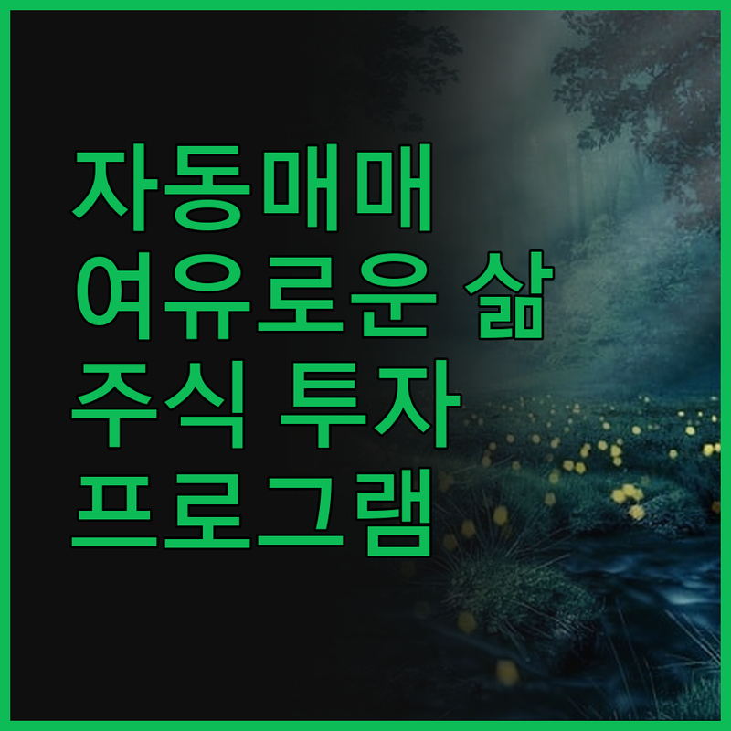 주식 자동매매 프로그램으로 여유로운 