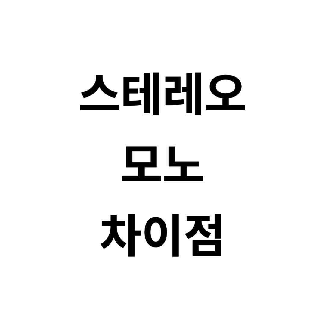 스테레오 모노 차이점