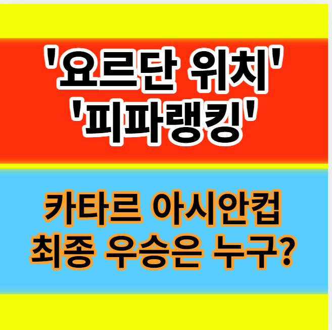  카타르아시안컵 요르단전 축구 피파랭킹 지도 요르단 VS 대한민국 정보