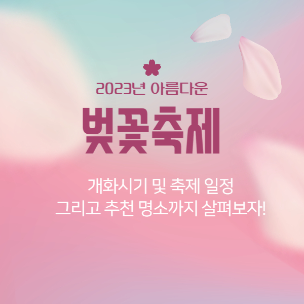 2023 벚꽃 시즌 & 벚꽃 축제