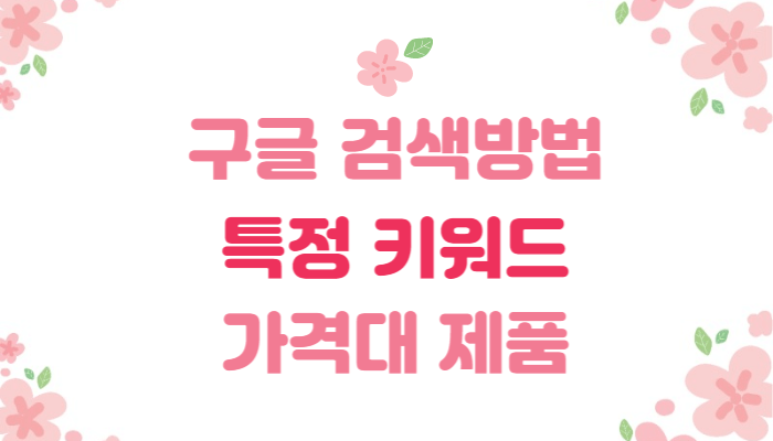  구글 검색 방법 | 특정 키워드 | 가격대 제품 | 파일 확장자