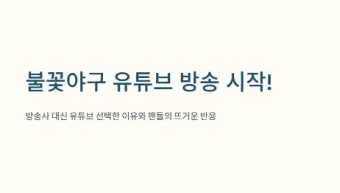 불꽃야구 방송 방송국 직관 총정리_26
