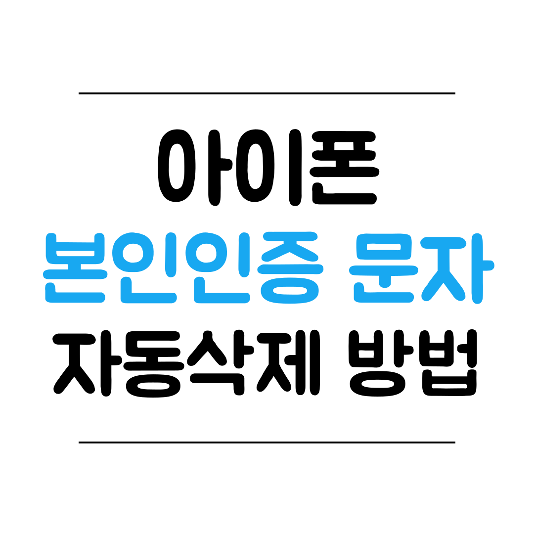 아이폰 본인인증 문자(확인코드) 자동 삭제 기능 썸네일