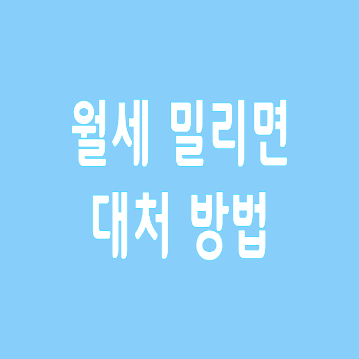  월세 밀리면 대처 방법