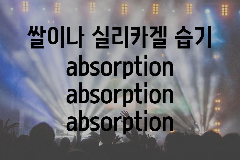 쌀이나 실리카겔 습기 absorption absorption absorption