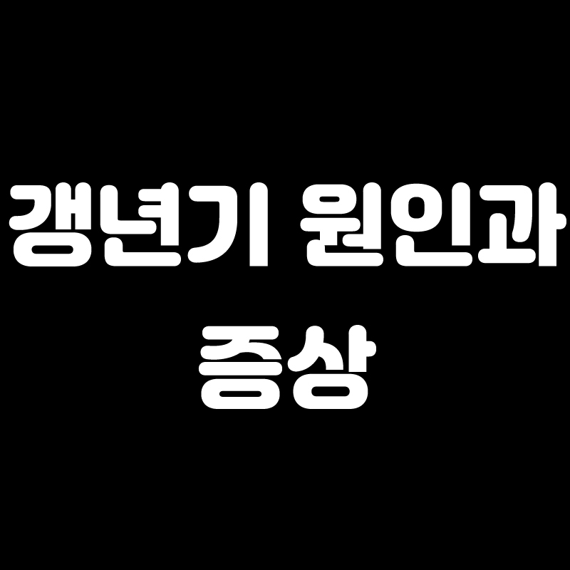  갱년기 원인과 증상30가지
