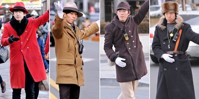 백화점 동계 야외 근로자 유니폼 의상 변경 전 모습