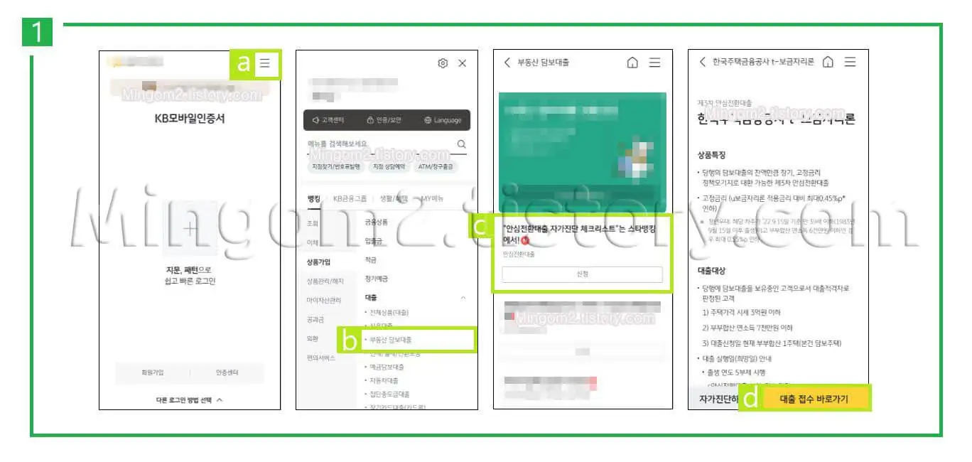 안심전환대출 신청방법에 대한 설명