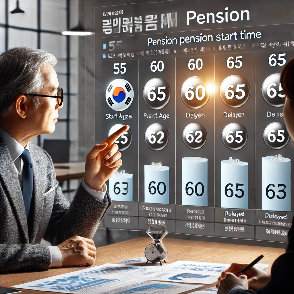 정기지급과 종신지급 옵션이 표시된 연금 신청서 검토 중