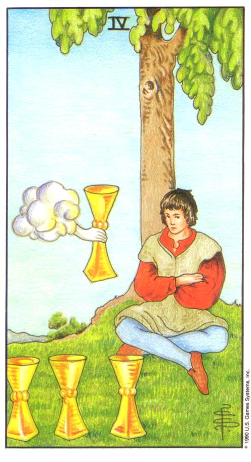  [마이너/컵/정방향] Four of Cups (컵 4번) 해석/풀이/키워드/정리