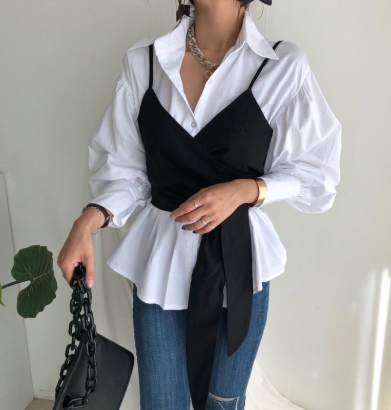 어텀 스트랩 뷔스티에 나시탑