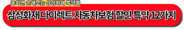 놓치면 손해보는 삼성화재 다이렉트 자동차보험 할인 특약 13가지
