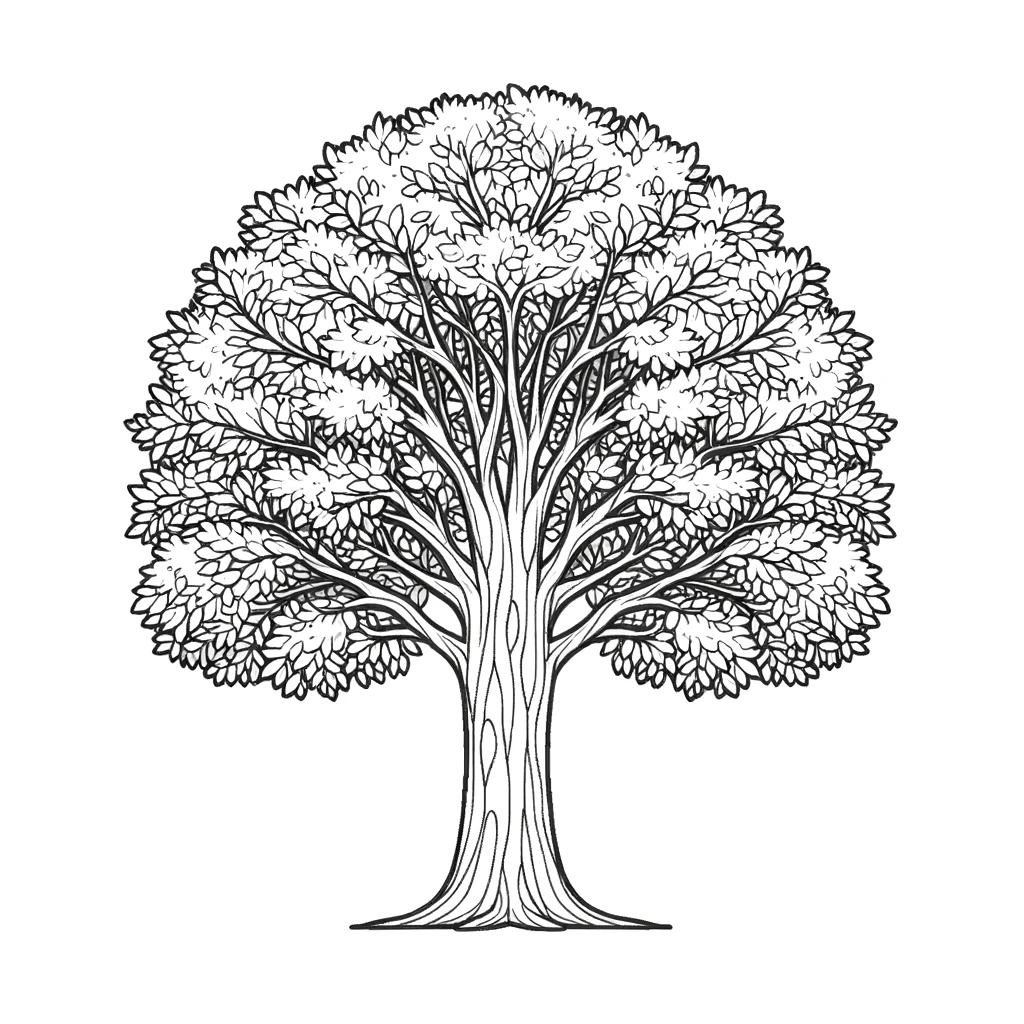 큰 나무 색칠공부 도안 tree coloring page